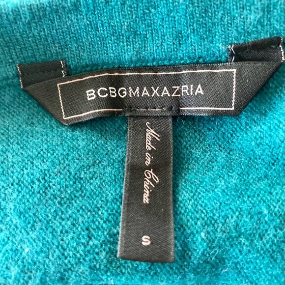 BCBGMaxAzria Jewel Green Camille Cropped Sweater Small Wool Cashmere Blend - Picture 4 of 7